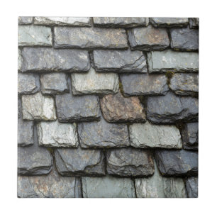 Roof cover with slate plates tile