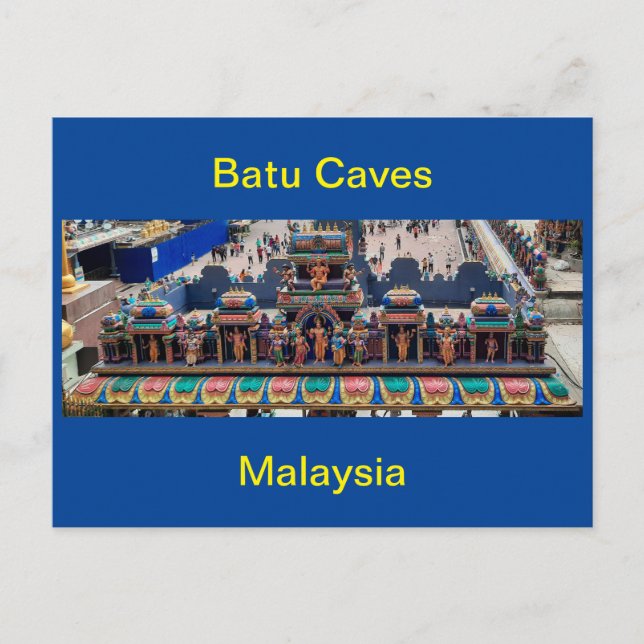 Roof decoration with sculptures at Batu Caves Postcard (Front)