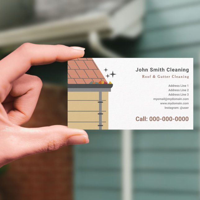 Roof & Gutter Cleaning Business Card (Roof & Gutter Cleaning Business Card)