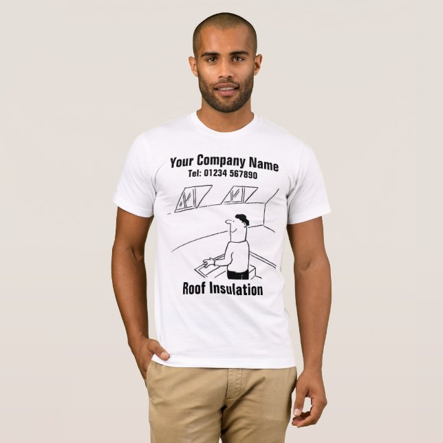 Roof Insulation Cartoon to Personalise T-Shirt (Front Full)