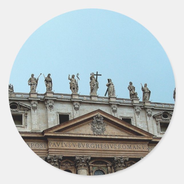 Roof of St. Peter's Basilica in Rome, Italy Classic Round Sticker (Front)