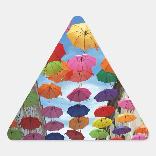 Roof of umbrellas triangle sticker (Front)
