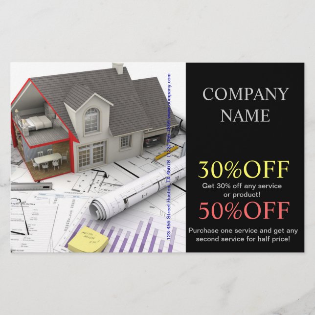 Roof repair construction home renovation flyer (Front)