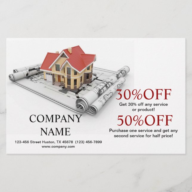 Roof repair construction home renovation flyer (Front)