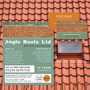 Roof Tiles, Roofer, Roofing Contractor Advertising Flyer