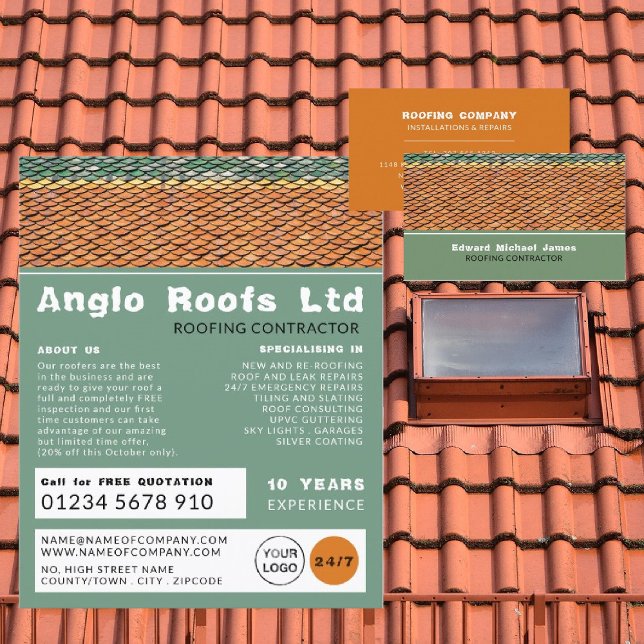 Roof Tiles, Roofer, Roofing Contractor Business Card (Creator Uploaded)