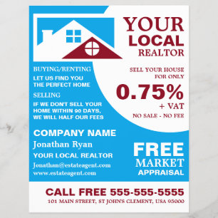 Roof Tops, Realtor, Estate Agent Advertising Flyer