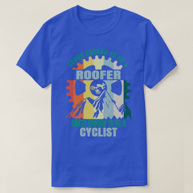 Roofer Biker Design T-Shirt (Design Front)