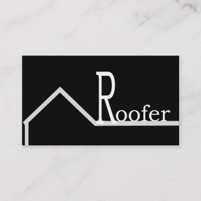 Roofer Business Card Black (Front)