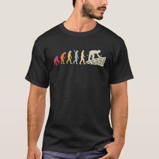 Roofer Human Evolution Retro Vintage Construction T-Shirt