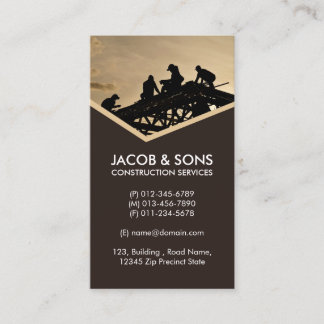 Roofer Roofing Construction Contractor  Business Card