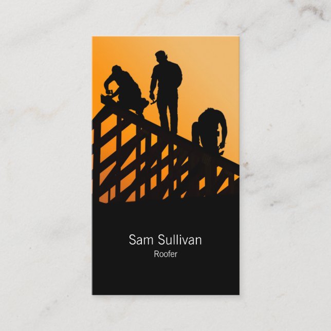 Roofer Roofing Construction Contractor  Business Card (Front)