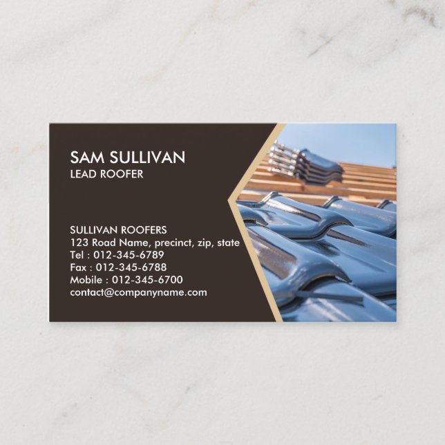Roofer Roofing Construction Contractor  Business Card (Front)