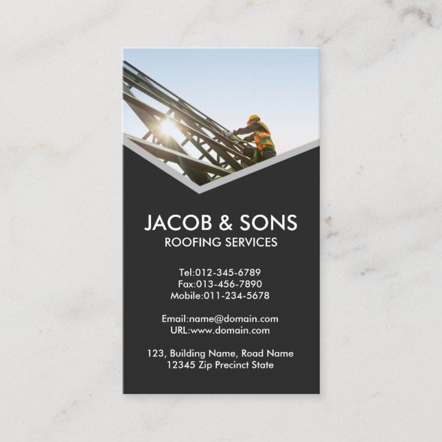 Roofer Roofing Construction Contractor  Business Card (Front)
