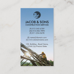 Roofer Roofing Construction Contractor Business Card