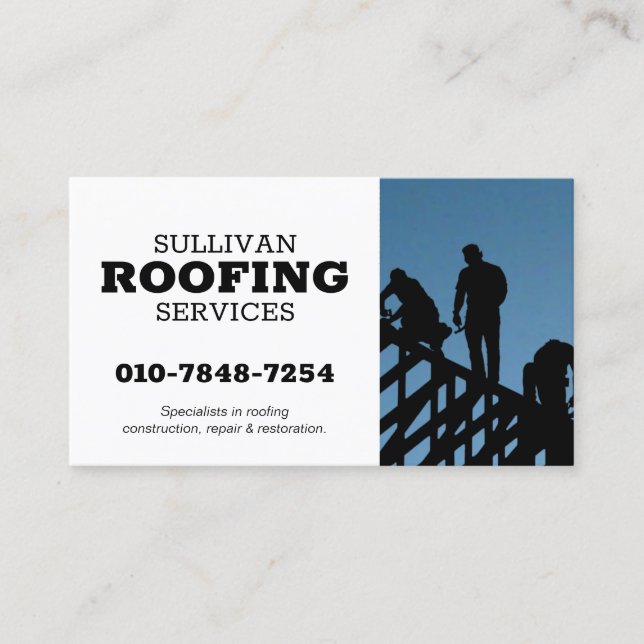 Roofer Roofing Construction Contractor  Business Card (Front)