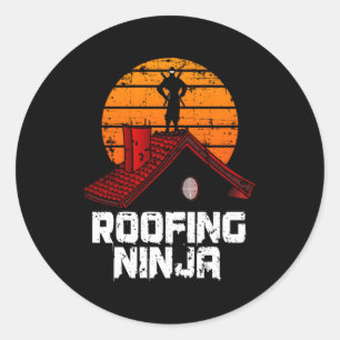 Roofer Roofing Ninja Contractor Classic Round Sticker