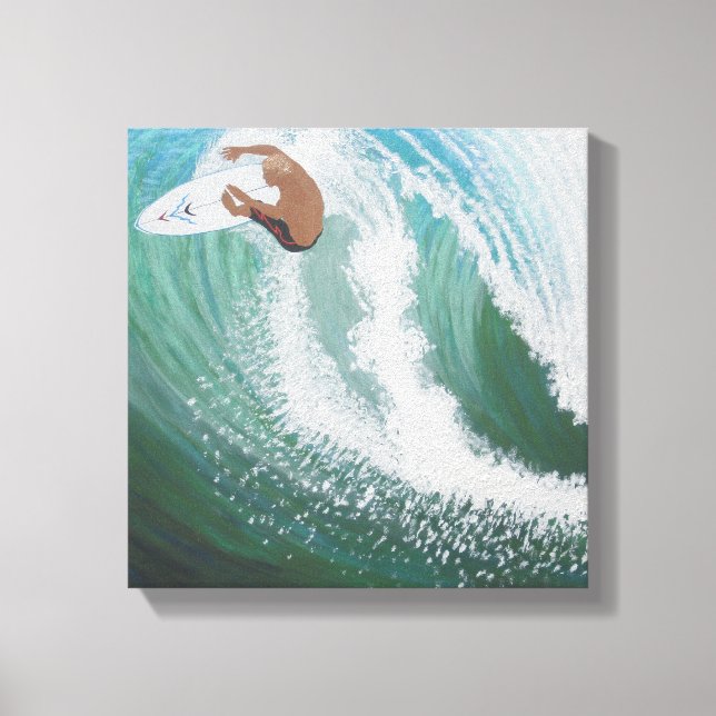 roofer,surfer heaven canvas print (Front)
