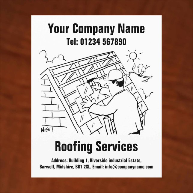 Roofers and Roofing Services Cartoon Design Flyer (Creator Uploaded)
