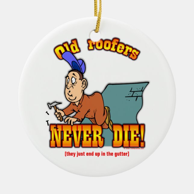 Roofers Ceramic Tree Decoration (Front)