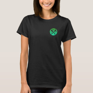 Roofers Guild Crest  Retro Style Green On Chest T-Shirt