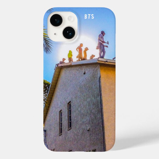 Roofers on a Roof iPhone 14 Case  (Back)