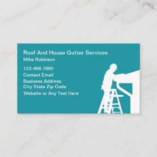 Roofing And House Gutters Theme Construction Business Card