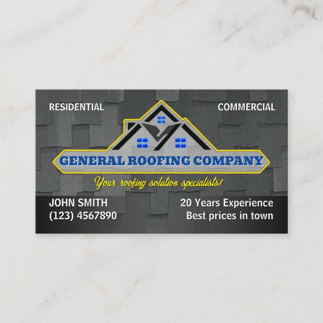 Roofing Business cards (Front)