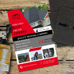 Roofing Business Red Flyer<br><div class="desc">Designed for the roofing company owner,  manager or employee.  All text and photos are 100% customisable.  This product is a great way to promote  your business and generate sales.  By 1Bizchoice (rights reserved).</div>