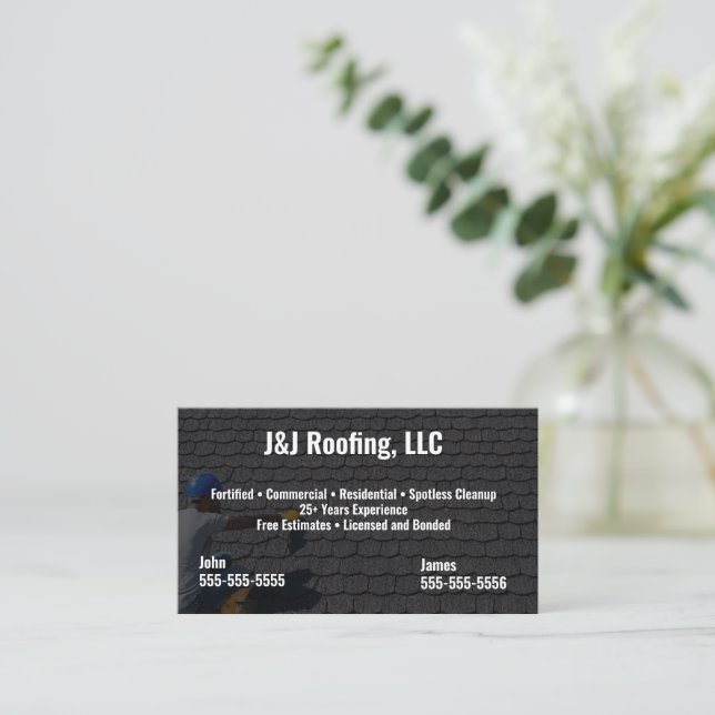Roofing Company Business Card (Standing Front)