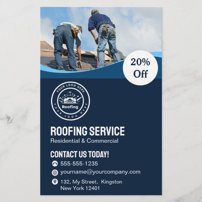 Roofing Company | Custom Logo Services Flyer (Front)