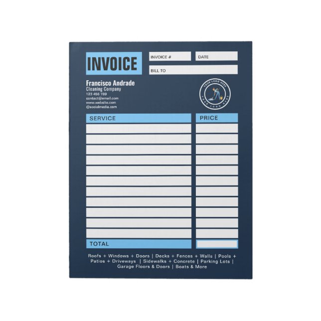 Roofing Company | Custom Logo Services Notepad (Rotated)