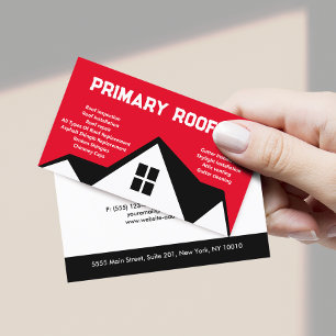 Roofing Contractor    Roofer Red Business Card