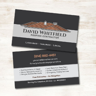 Roofing Contractor - Roofer Services Business Card