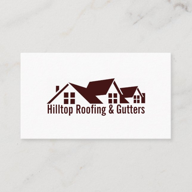 Roofing, Gutters, Construction Business Card (Front)