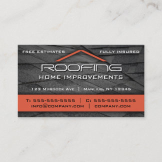 Roofing Professional Business Card Orange