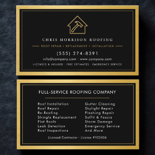 Roofing Roofer Construction Services Professional Business Card