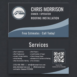 Roofing Roofer QR Code Business Card