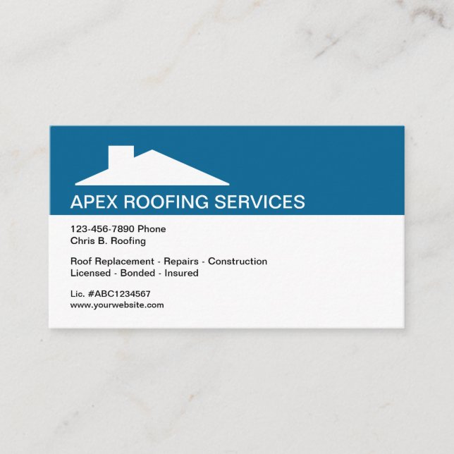 Roofing Service Business Cards (Front)