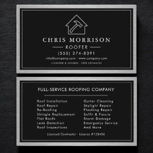 Roofing Service Roofer House Hammer Professional Business Card