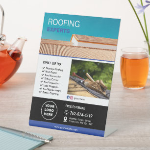 Roofing Services Custom Pedestal Sign