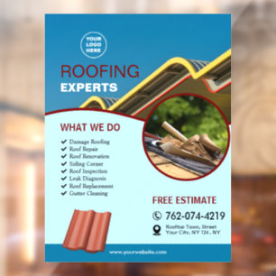 Roofing Services Custom Window Cling