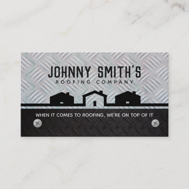 Roofing Slogans Business Cards (Front)