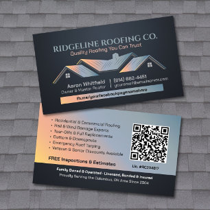 Roofing Solutions Contractor Services Business Card