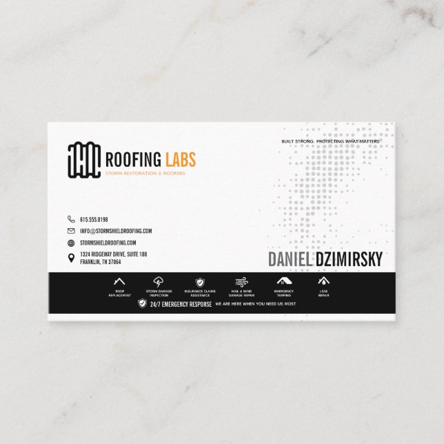 Roofing & Storm Restoration Business Card (Front)