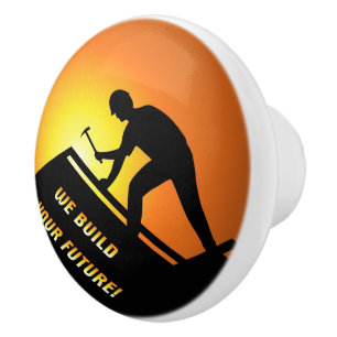 Roofing Worker Ceramic Knob