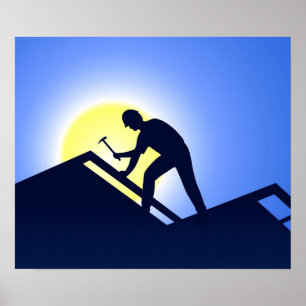 Roofing Worker Poster