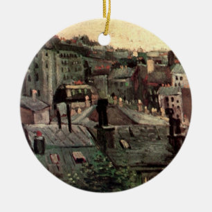 Roofs and Backs of Houses by Vincent van Gogh Ceramic Tree Decoration