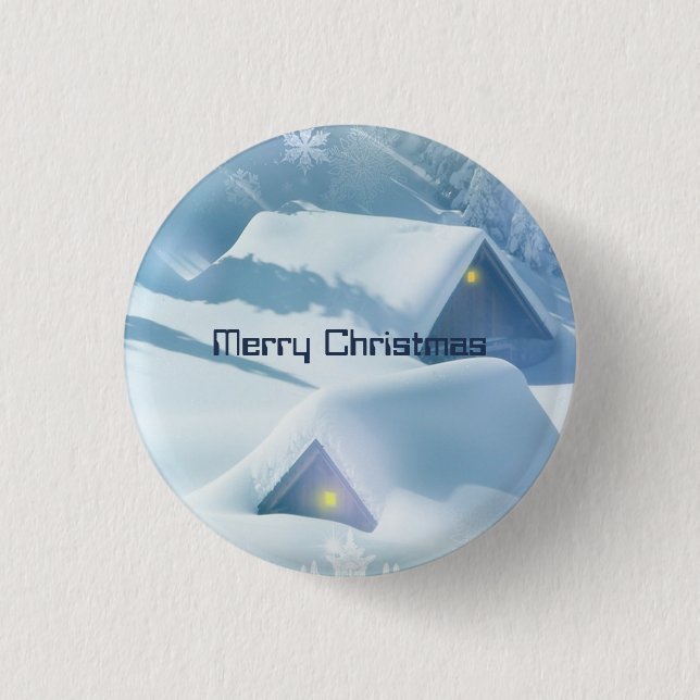Roofs Covered with Glittering Snow  3 Cm Round Badge (Front)