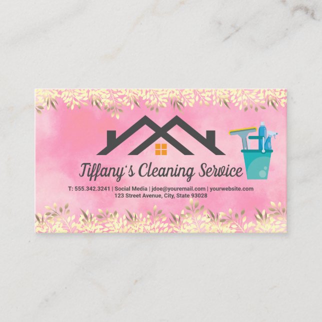 Rooftop | Cleaning Supplies | Stylish Business Card (Front)